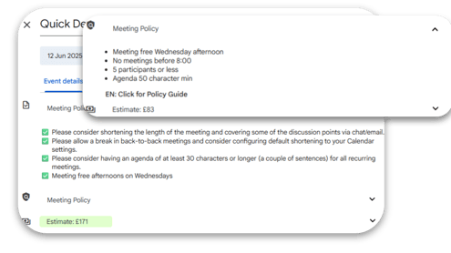 Meeting Cost for Google Calendar - Meeting Policy