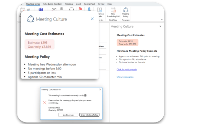 Outlook - Meeting Policy - Onsend and Taskbar
