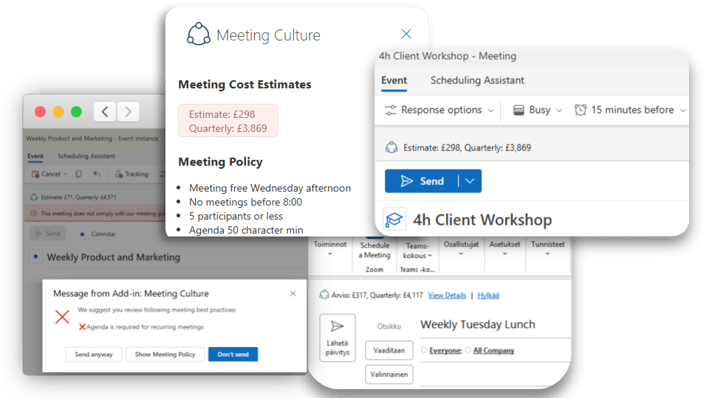 Outlook Costs - Onsend and Real Time Estimates