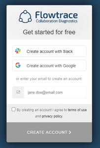 create account using Slack