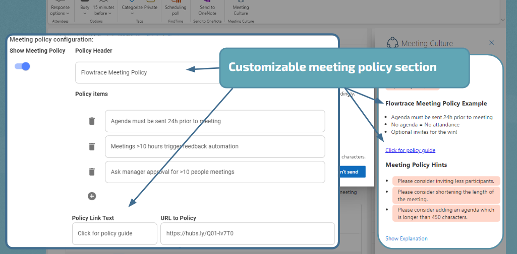 customized meeting policies